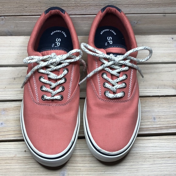 Men’s 9 SPERRY HALYARD CVO Nautical Washed Red Deck Sneakers STS19131 - Picture 6 of 10